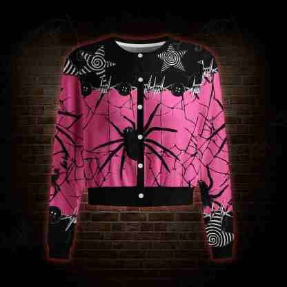 Pink Web Riot Light Weight Cardigan Sweater