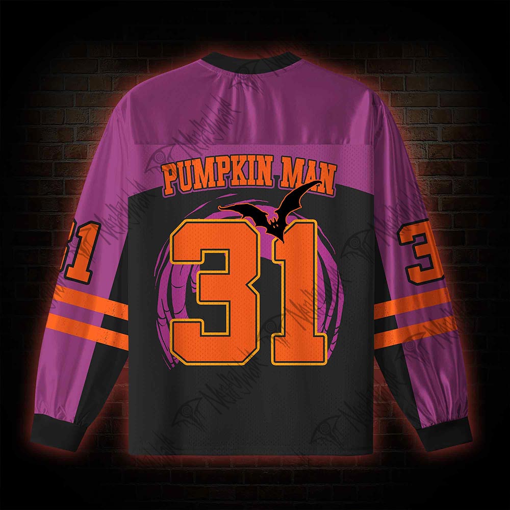 Pumpkin Man 31 Horror V-Neck Long Sleeve Jersey