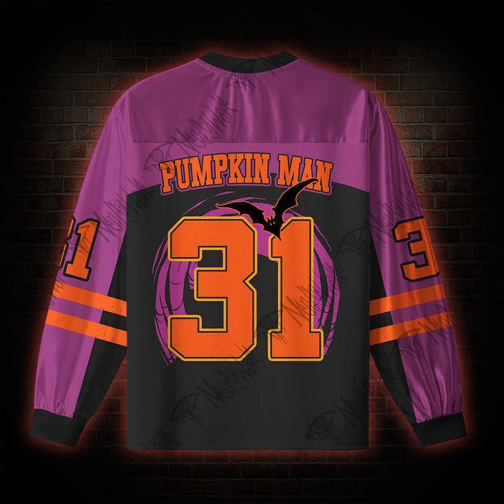Pumpkin Man 31 Horror V-Neck Long Sleeve Jersey