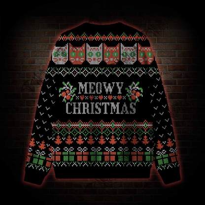 Meowy Christmas Ugly Sweatshirts