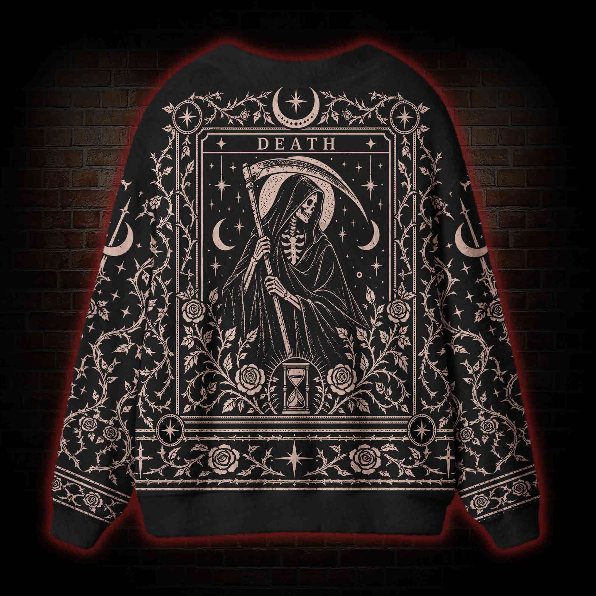 The Death Tarot Card Cardigan Sweater