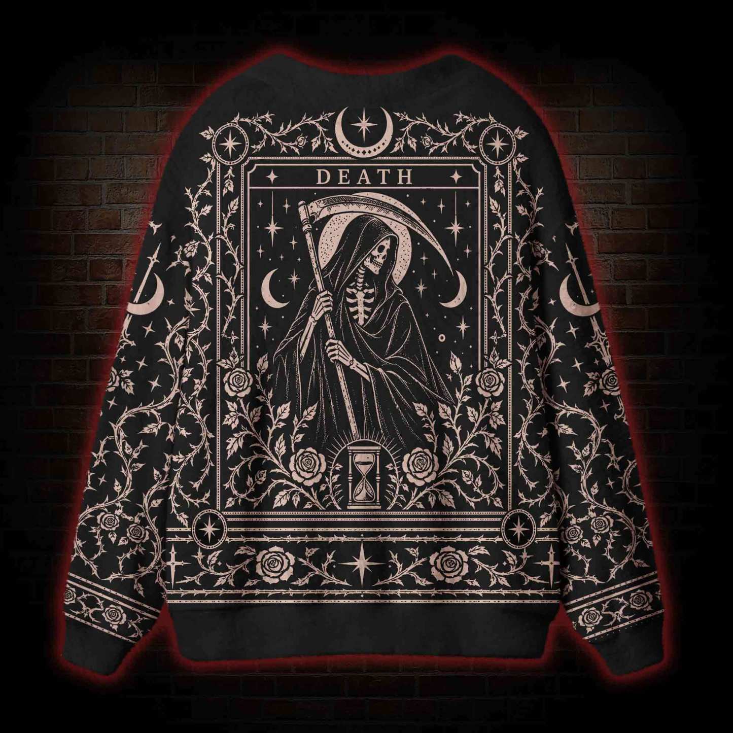 The Death Tarot Card Cardigan Sweater