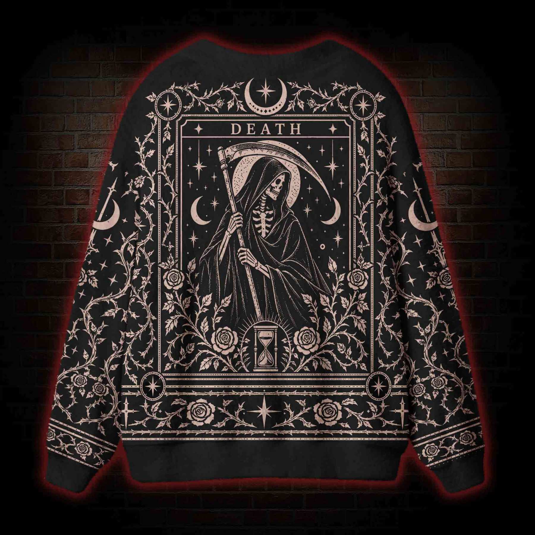 The Death Tarot Card Cardigan Sweater