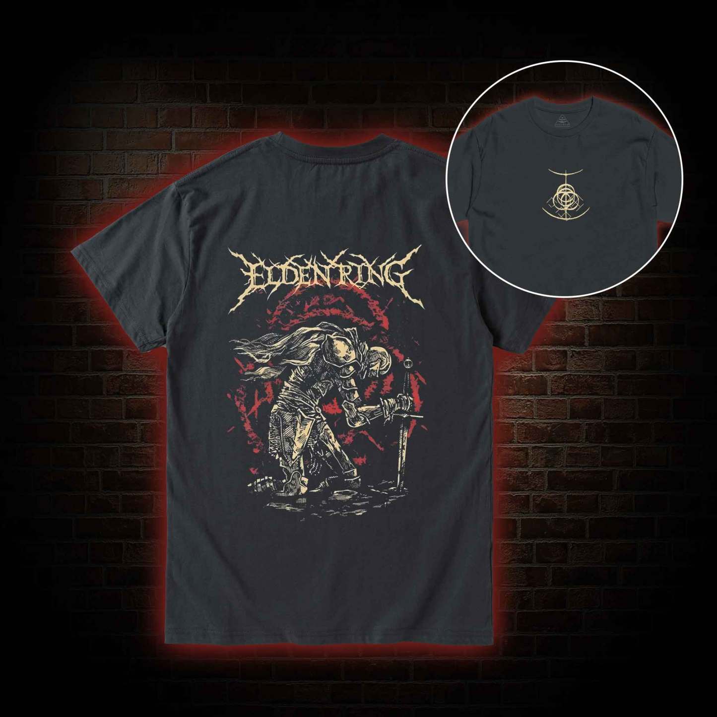 Golden Order Back Back Print T-Shirt