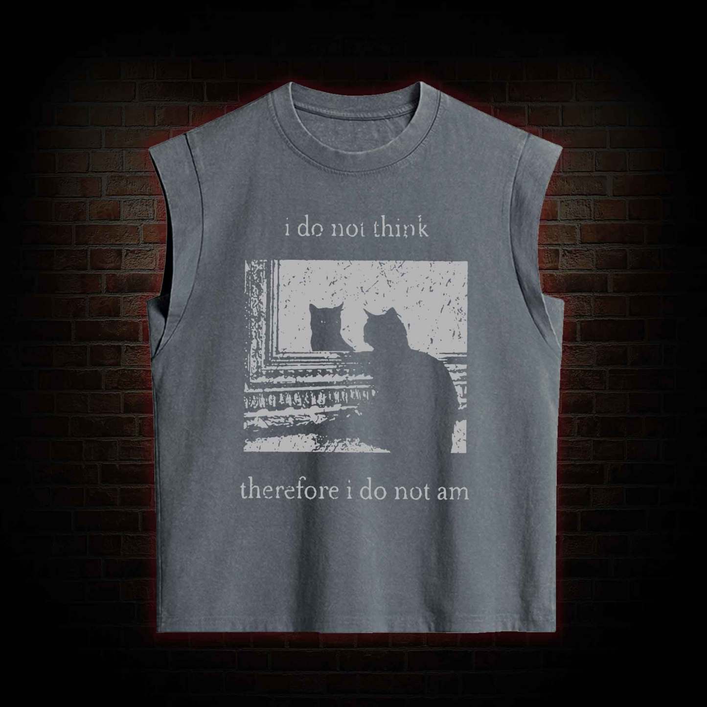 I Do Not Think Therefore I Do Not Am Women's Washed Tank Top