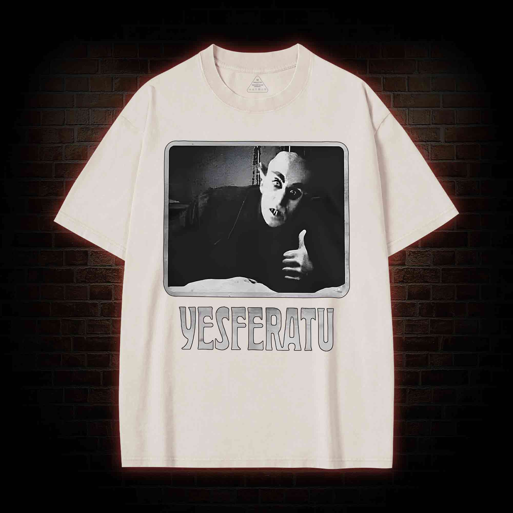 Yesferatu Funny Horror Retro Washed T-shirt