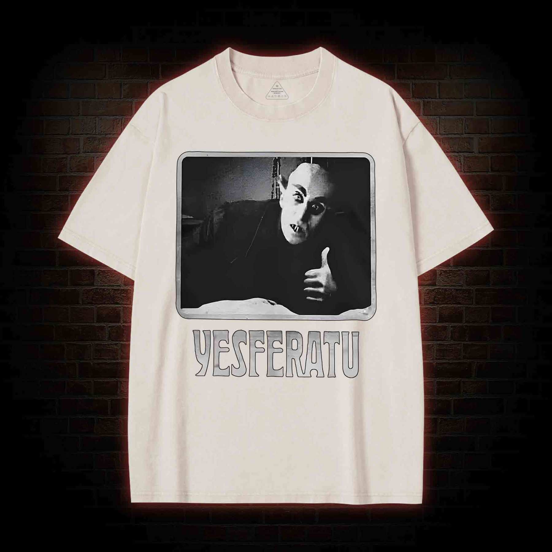 Yesferatu Funny Horror Retro Washed T-shirt