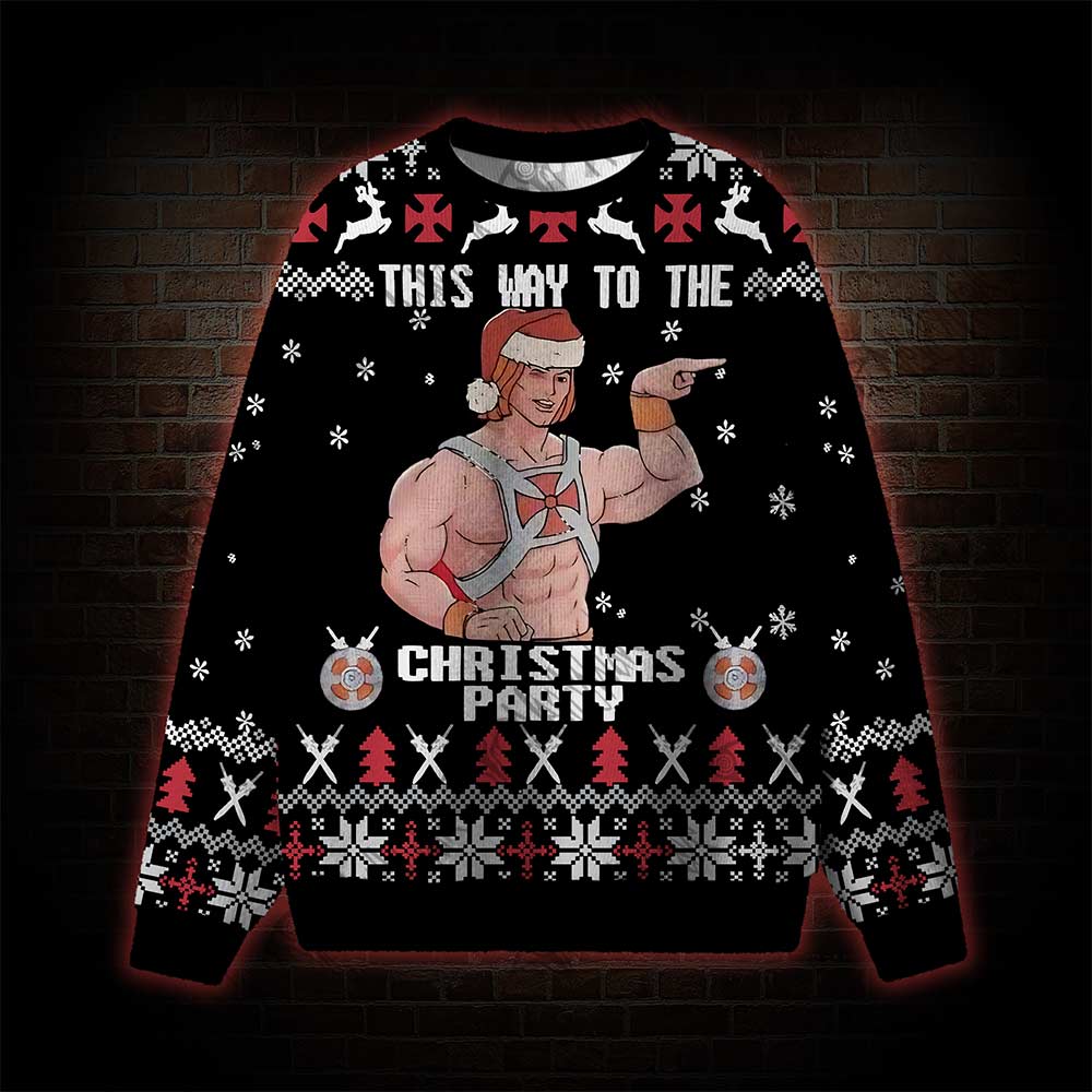 This Way To The Christmas Party Ugly Sweatshirts