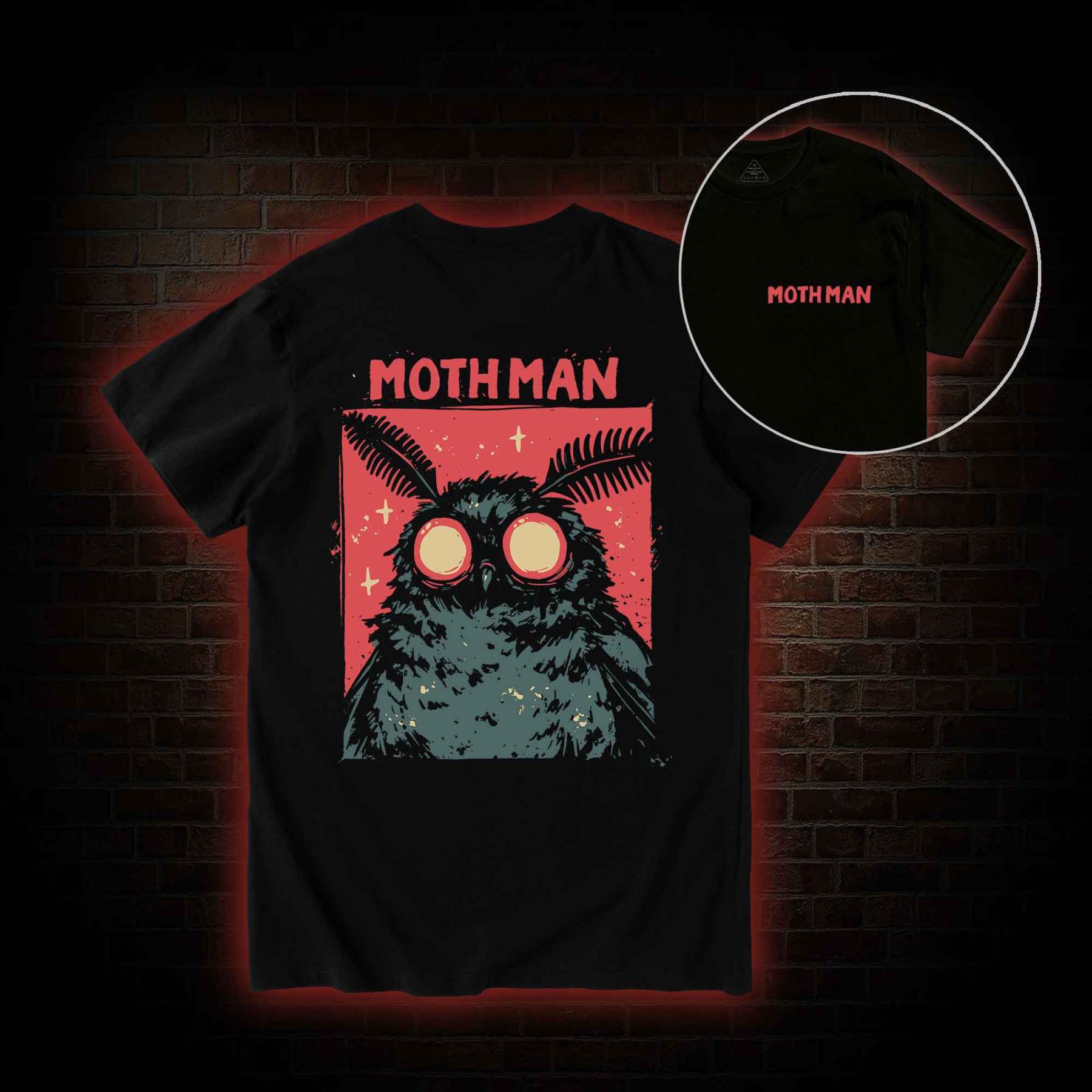 Cryptid Mothman Back Print T-Shirt