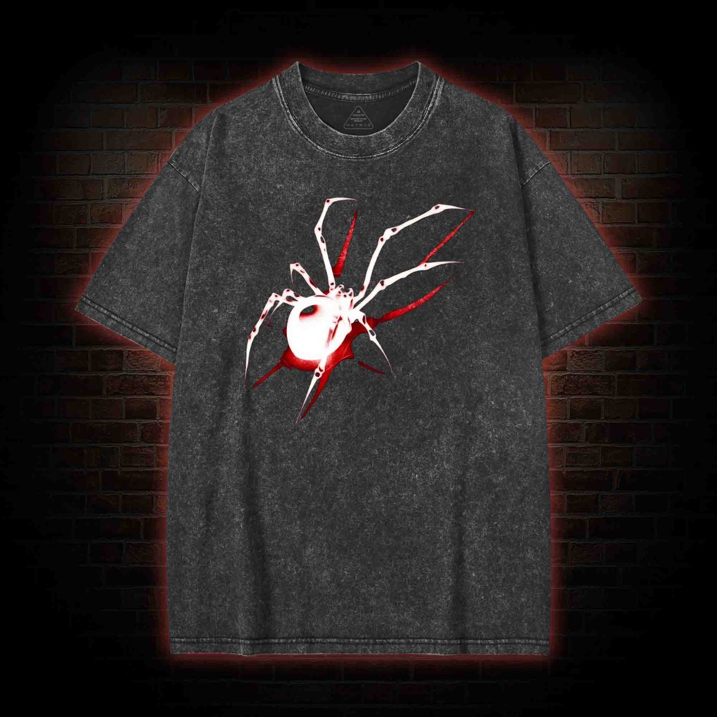 Spider Design Washed T-shirt