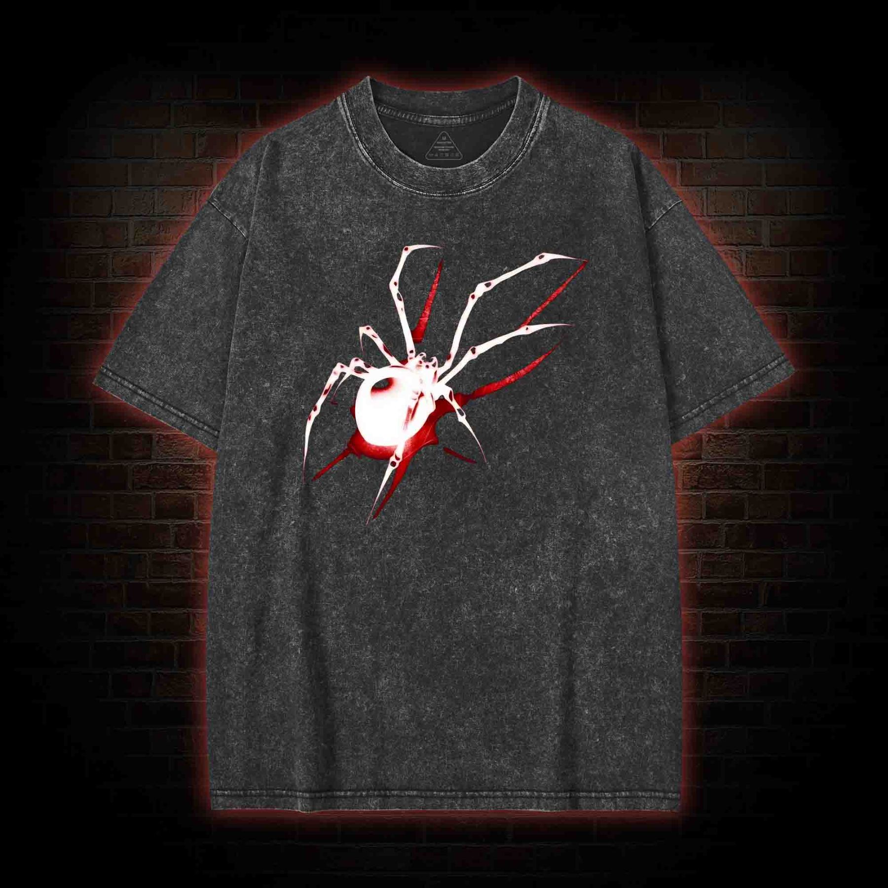 Spider Design Washed T-shirt