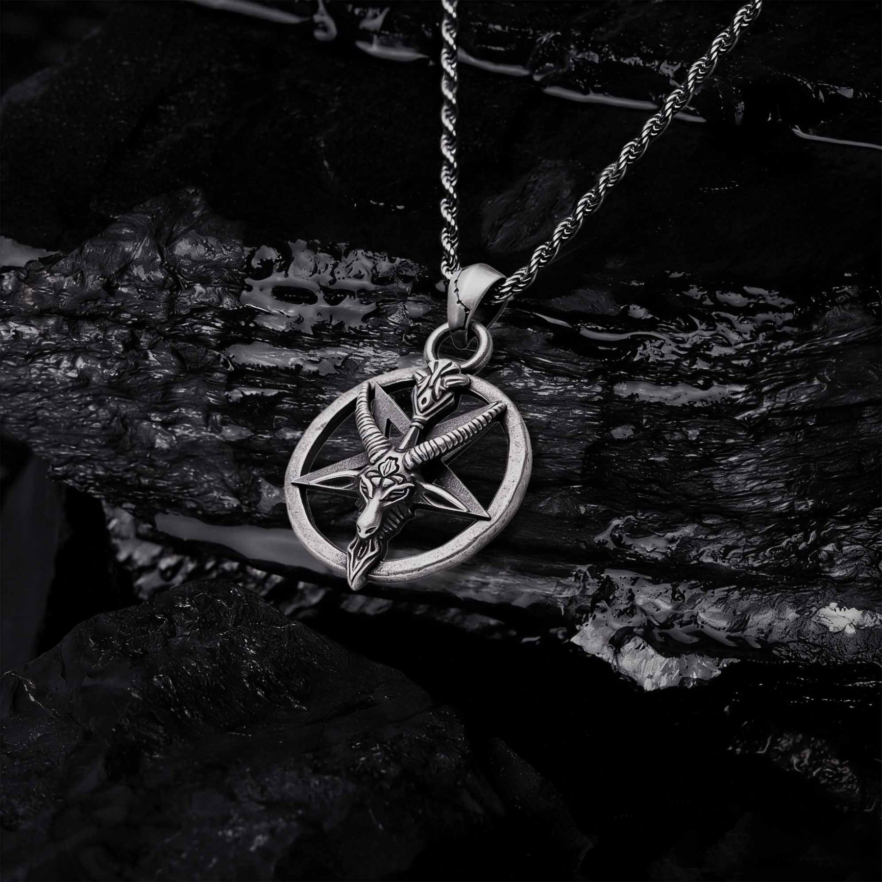 Baphomet Infernal Pentagram Sculptural Necklace