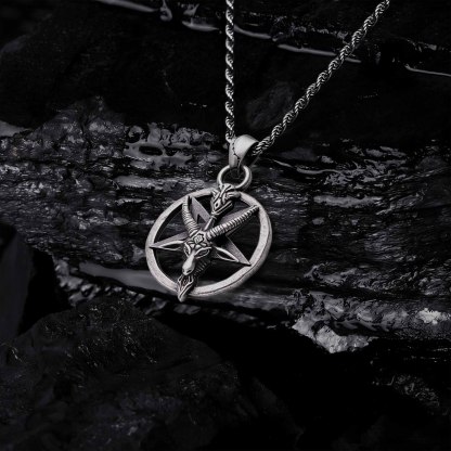 Baphomet Infernal Pentagram Sculptural Necklace