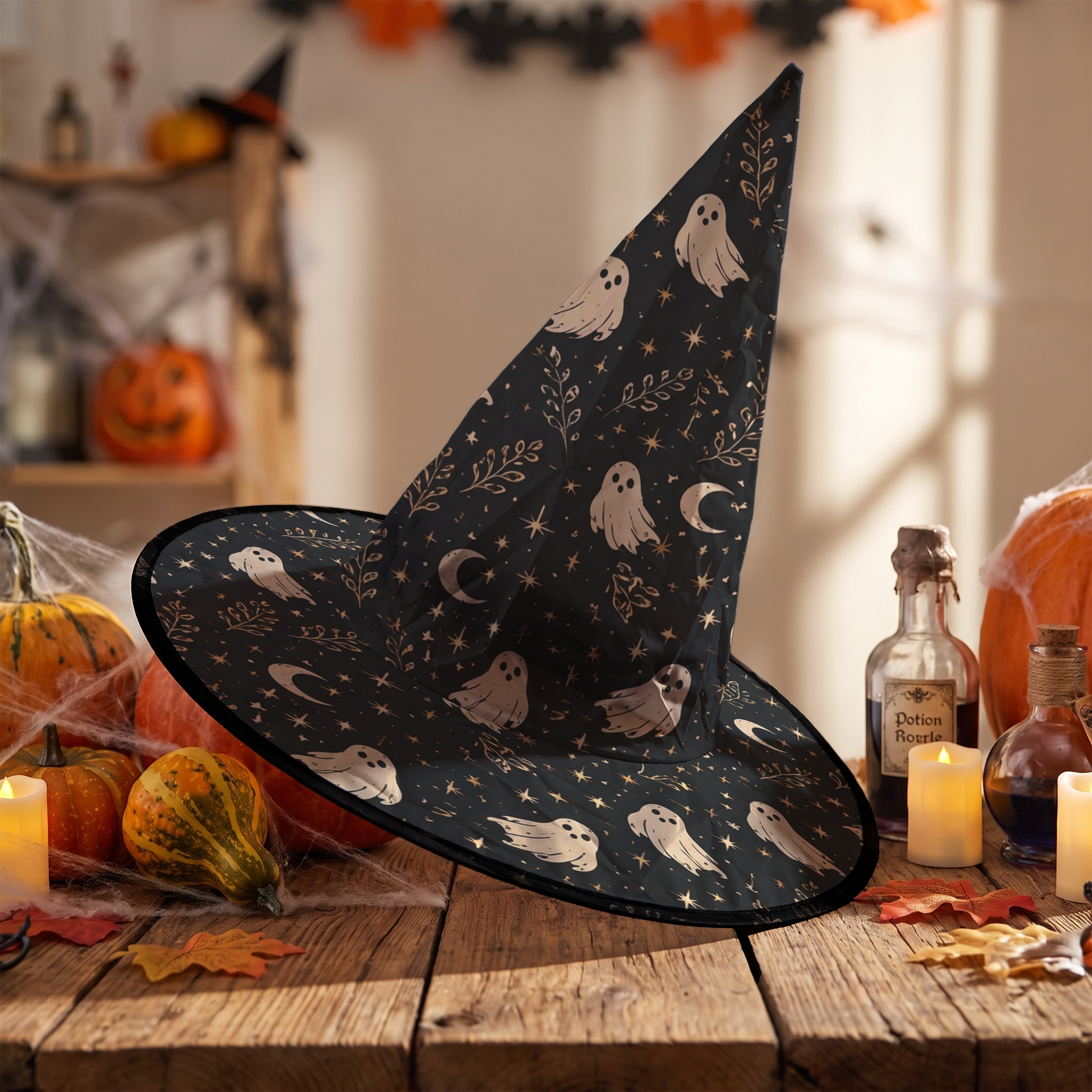 Ghost Halloween Witch Hat