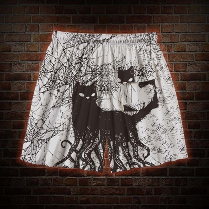 Octopus And Black Cat Mens Swim Trunks