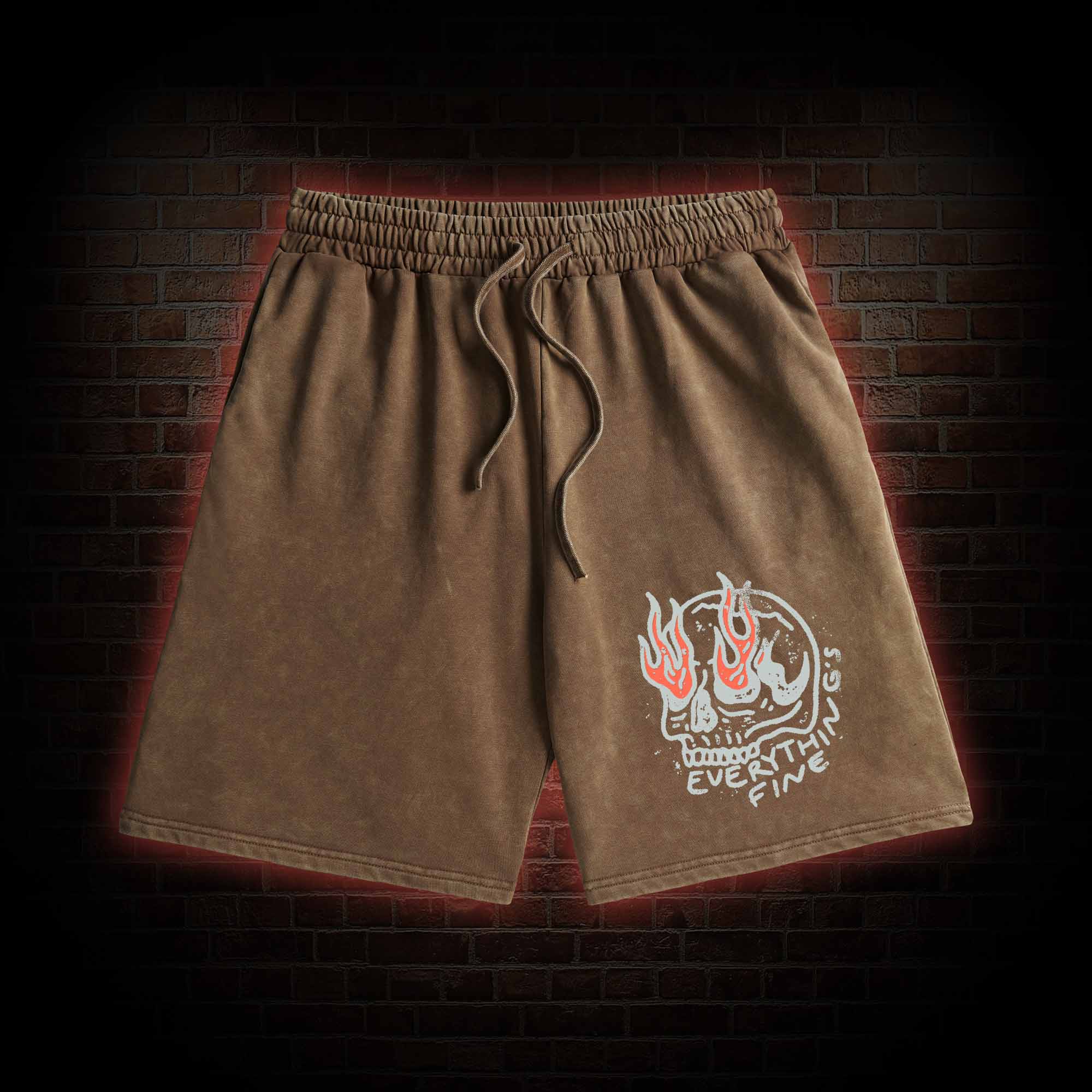 Everything Is Fine Washed Shorts