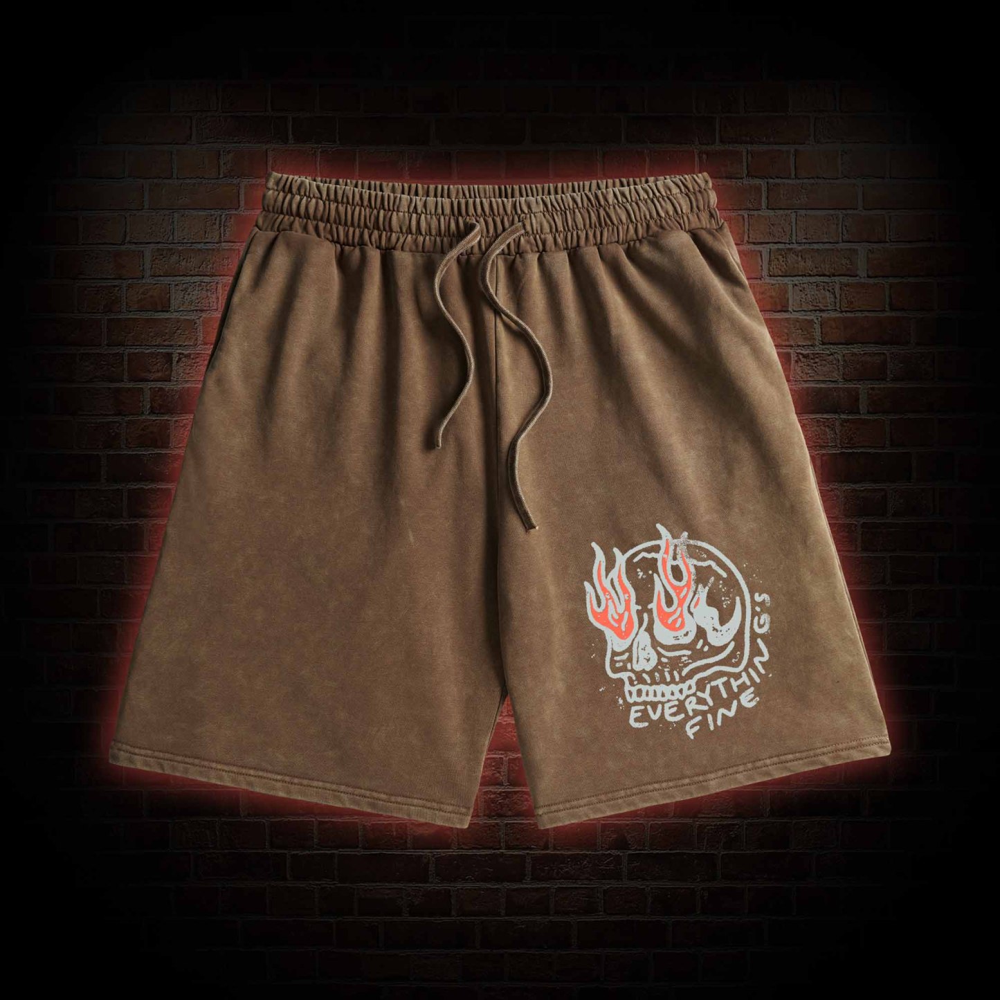 Everything Is Fine Washed Shorts