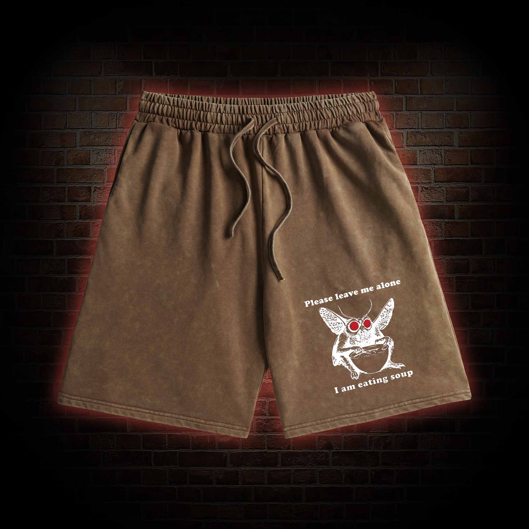 Mothman Eating Soup Washed Shorts