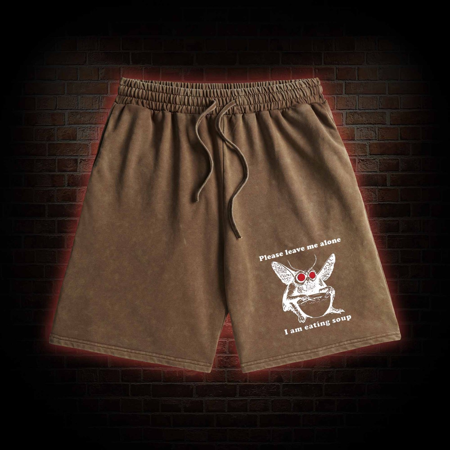 Mothman Eating Soup Washed Shorts