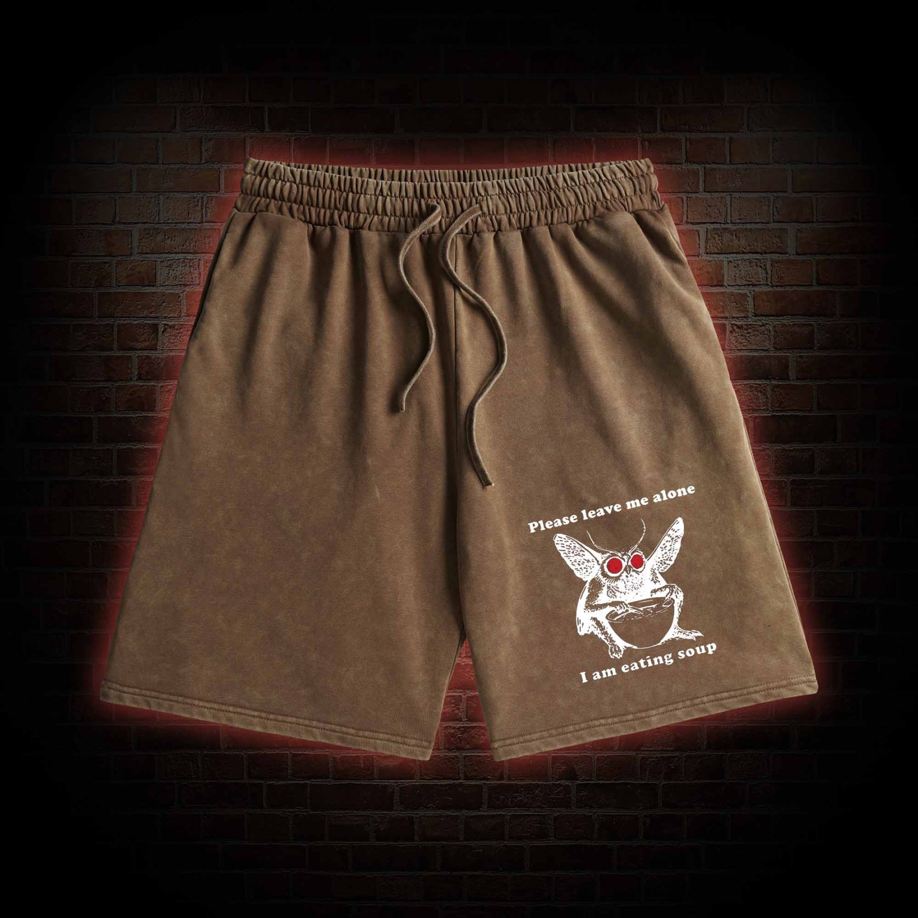 Mothman Eating Soup Washed Shorts