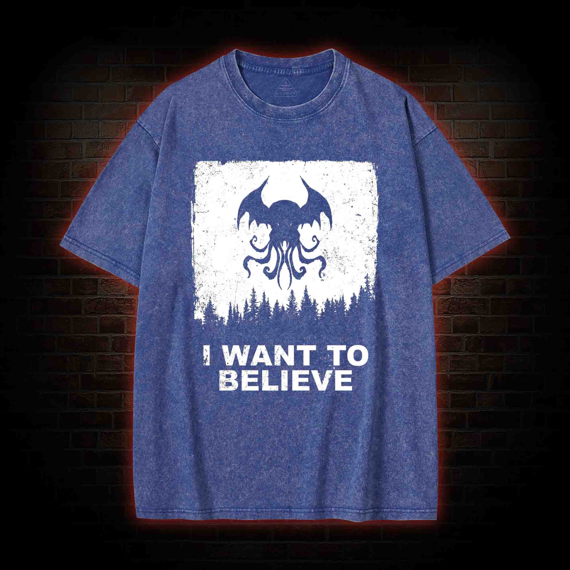 I Want to Believe in Cthulhu Washed T-shirt