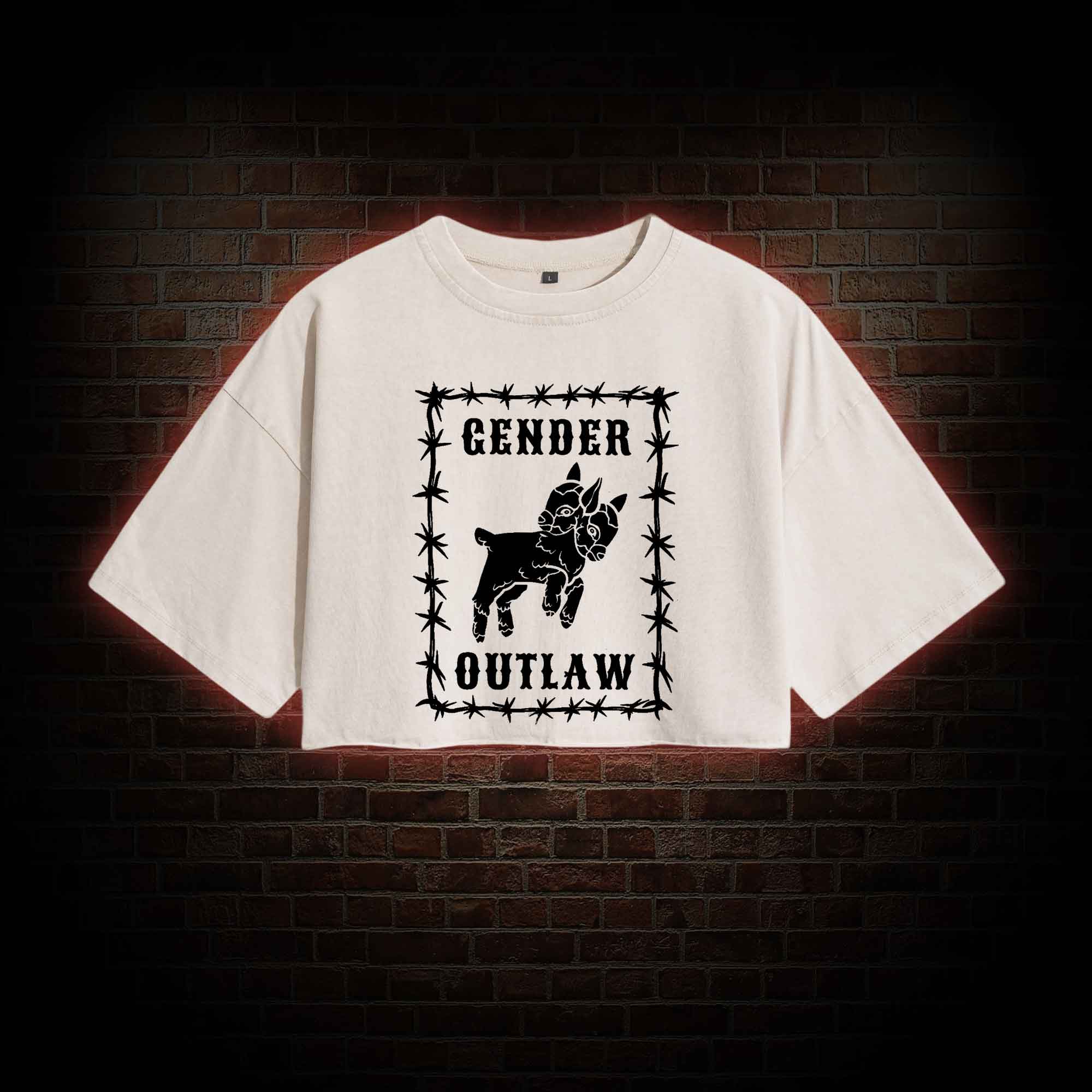 Gender Outlaw Washed Cropped T-shirts