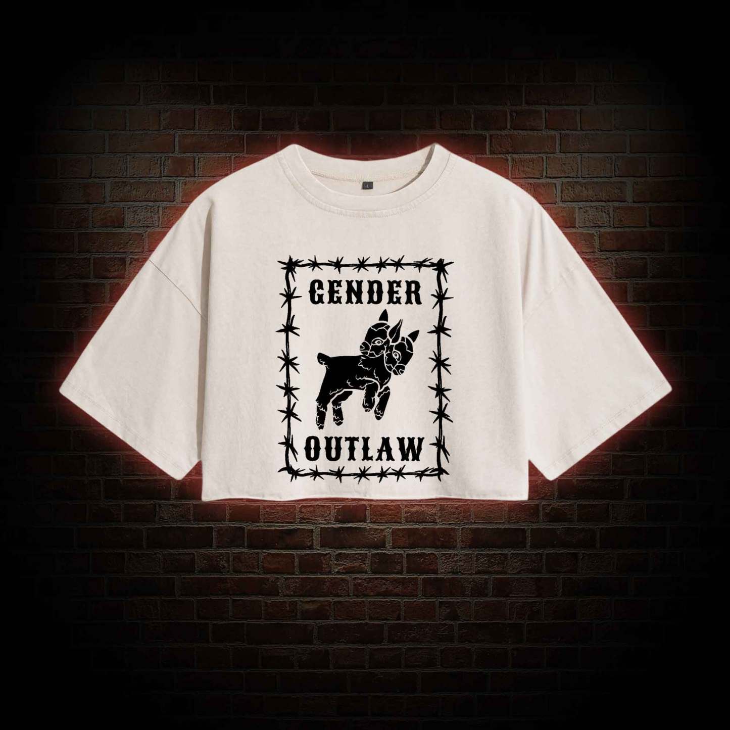 Gender Outlaw Washed Cropped T-shirts