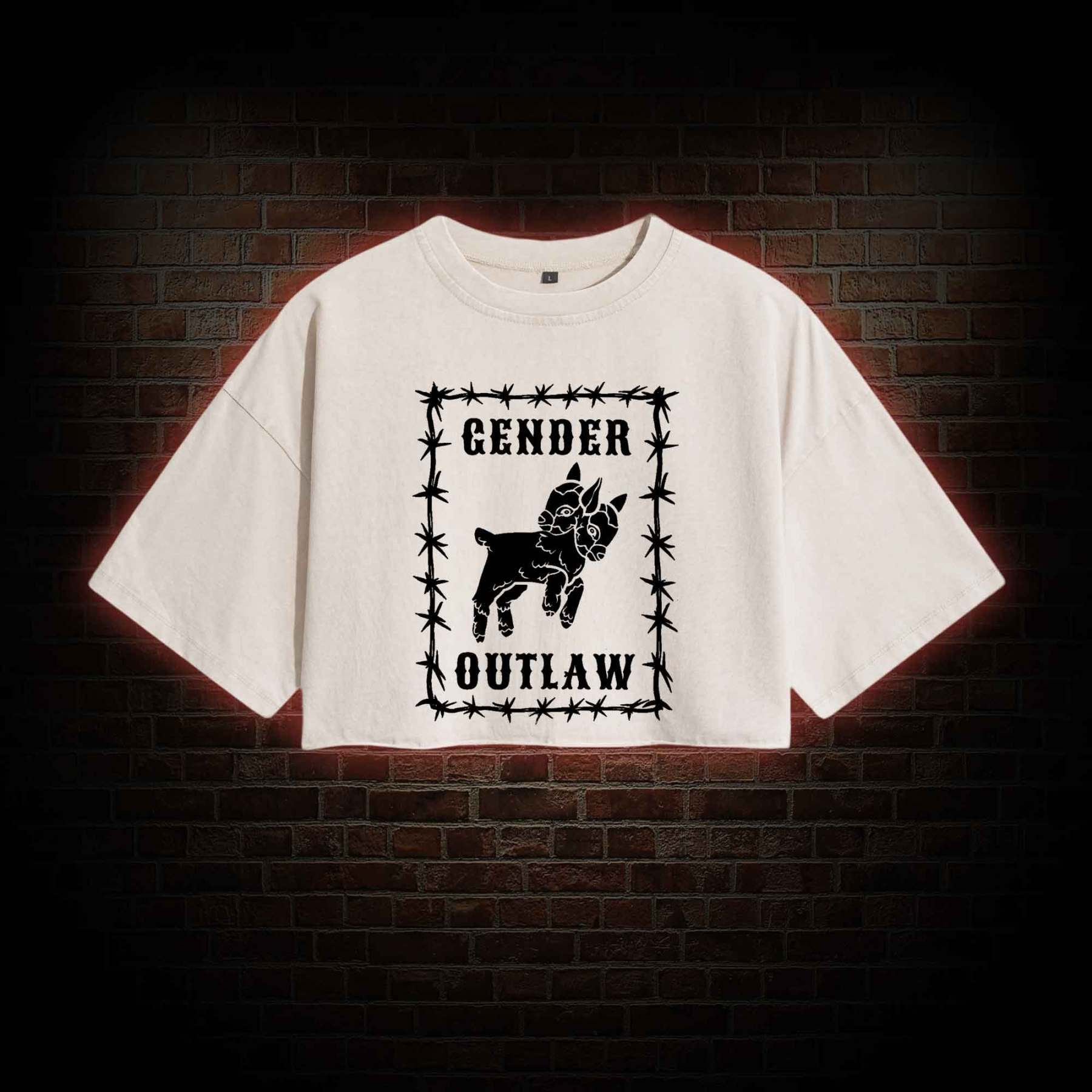 Gender Outlaw Washed Cropped T-shirts