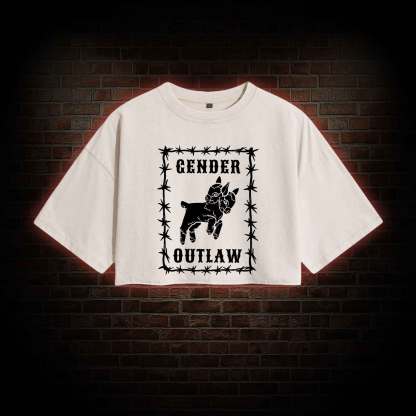 Gender Outlaw Washed Cropped T-shirts