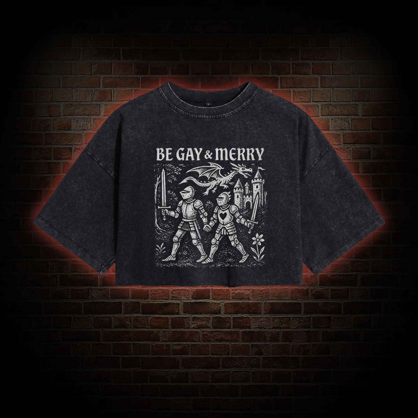 Be Gay & Merry Washed Cropped T-shirts