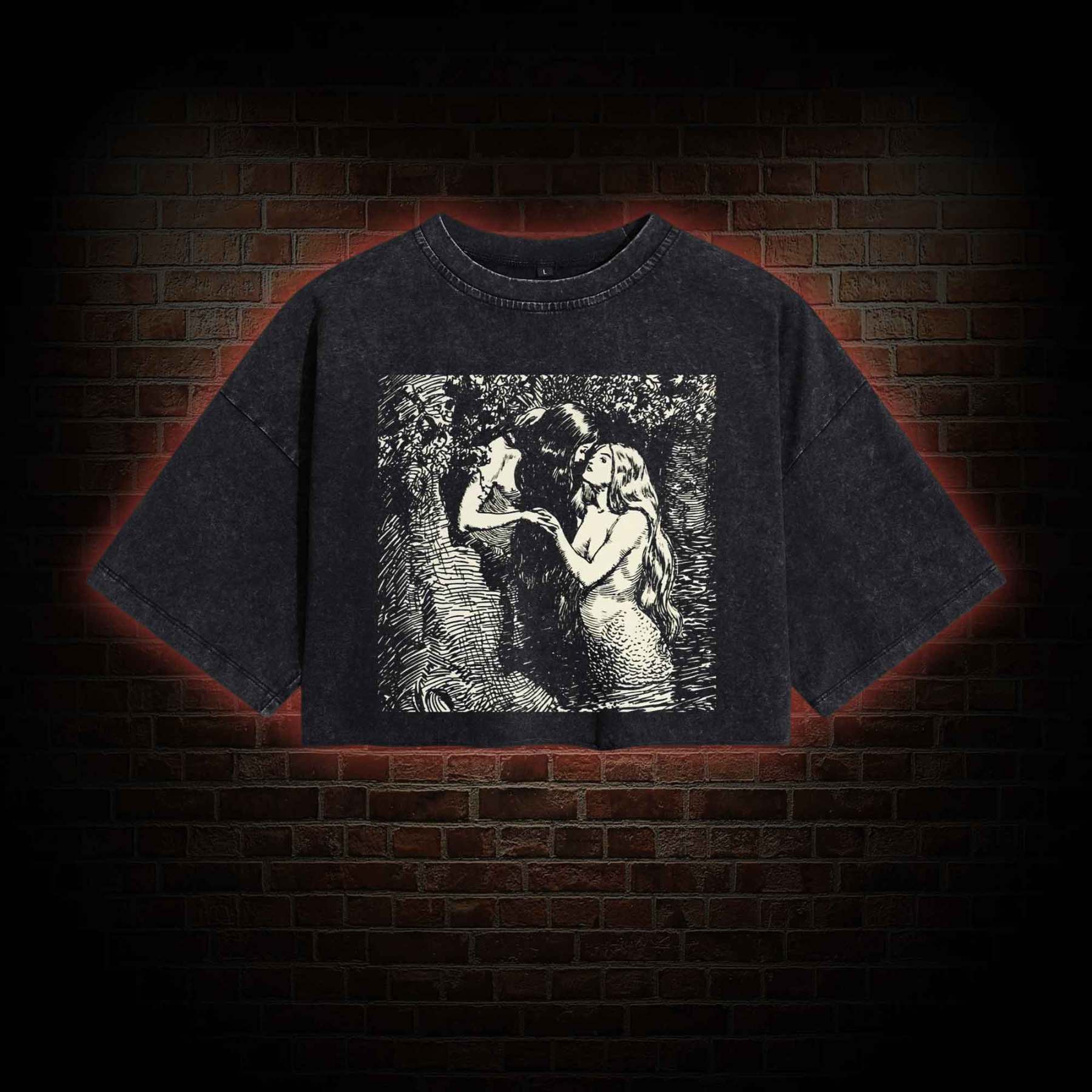 The Nymph and the Dryad Washed Cropped T-shirts