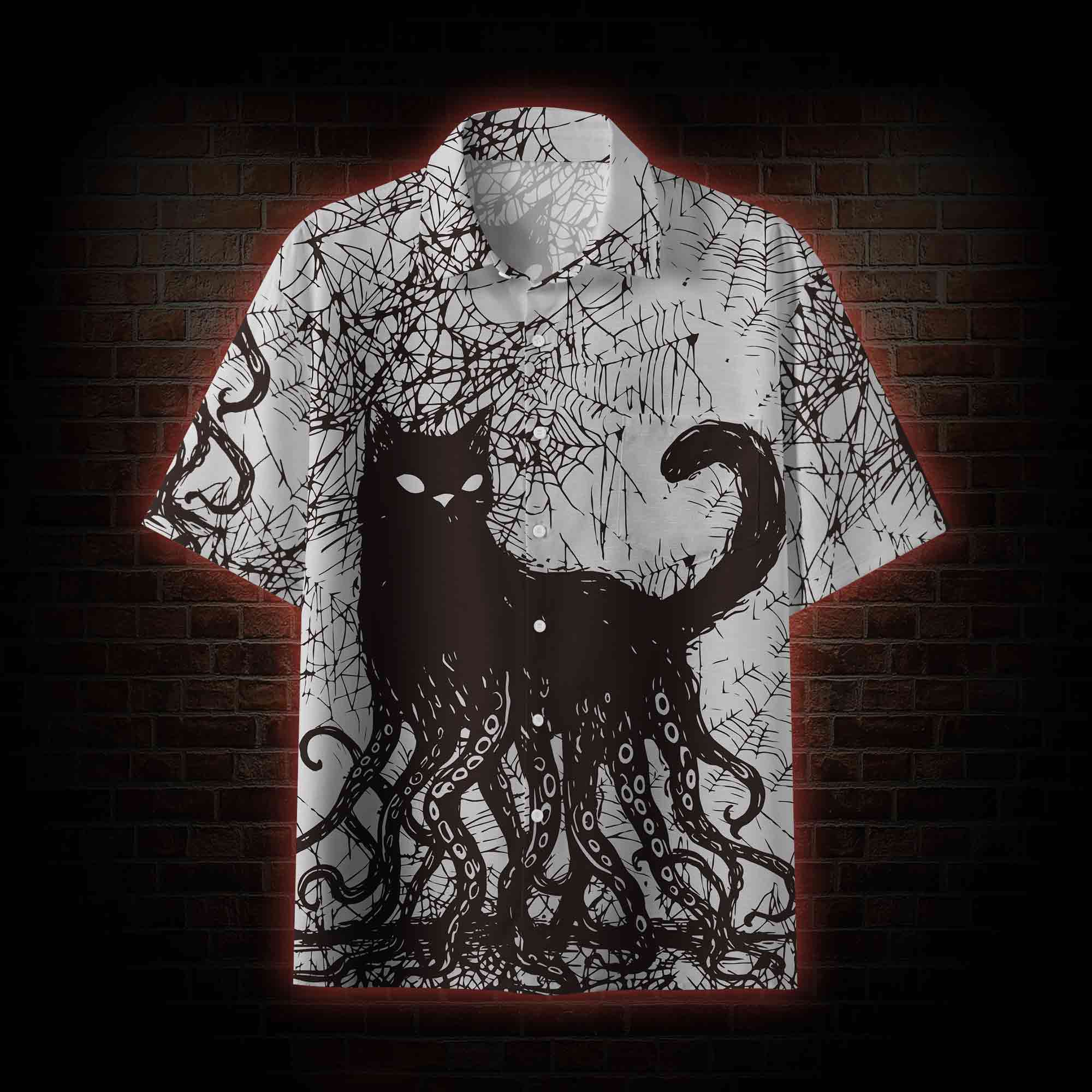 Octopus And Black Cat Hawaiian Shirt