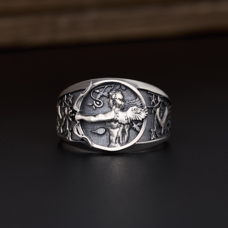Cupid Sterling Silver Band Ring