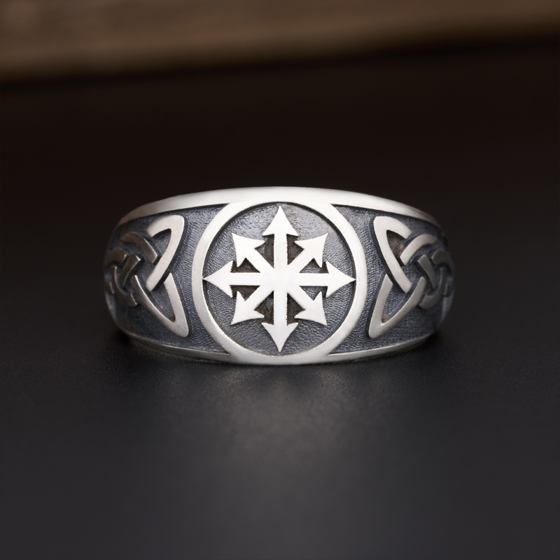 Symbol of Chaos Sterling Silver Band Ring