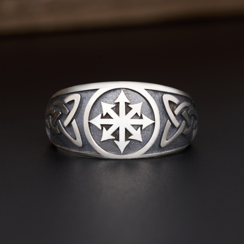 Symbol of Chaos Sterling Silver Band Ring