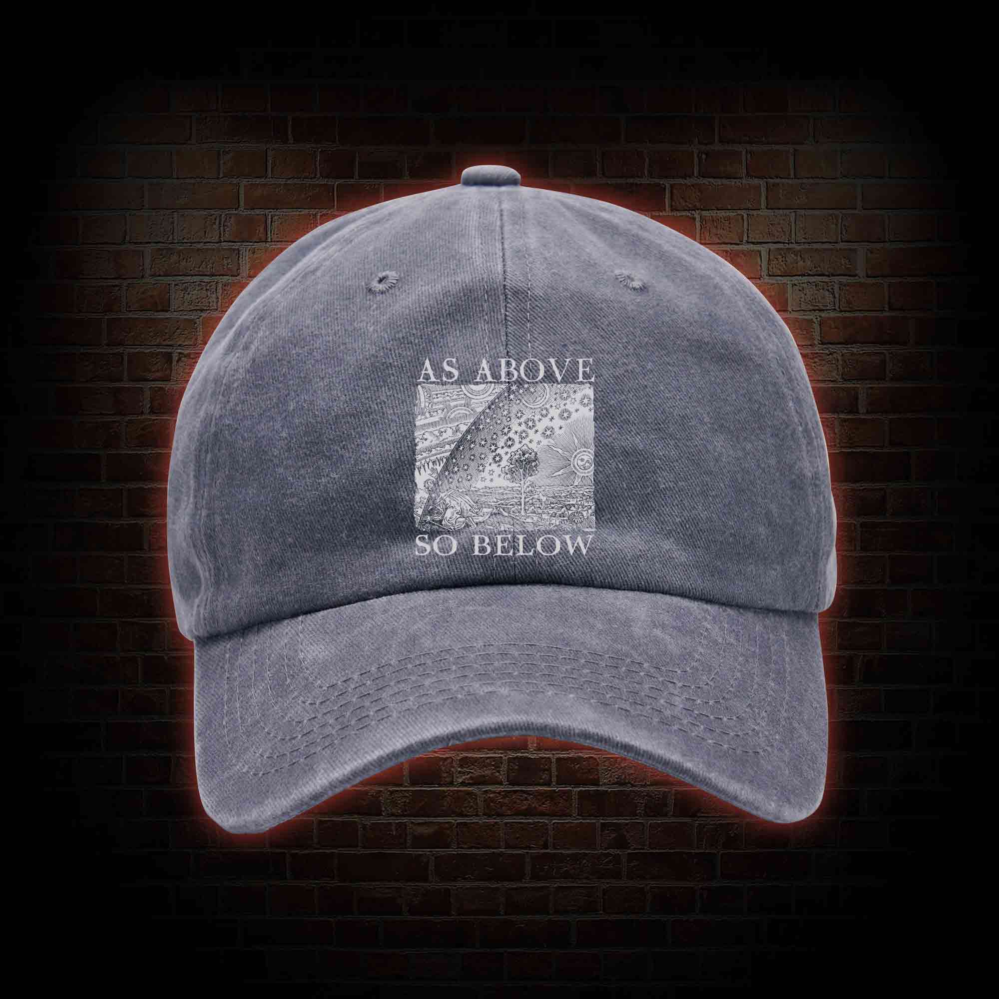As Above So Below Washed Vintage Baseball Cap