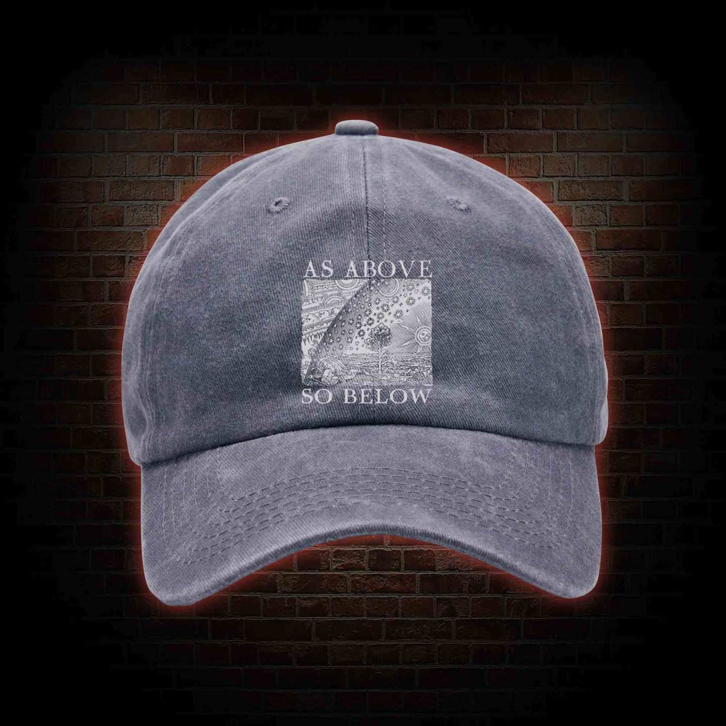 As Above So Below Washed Vintage Baseball Cap