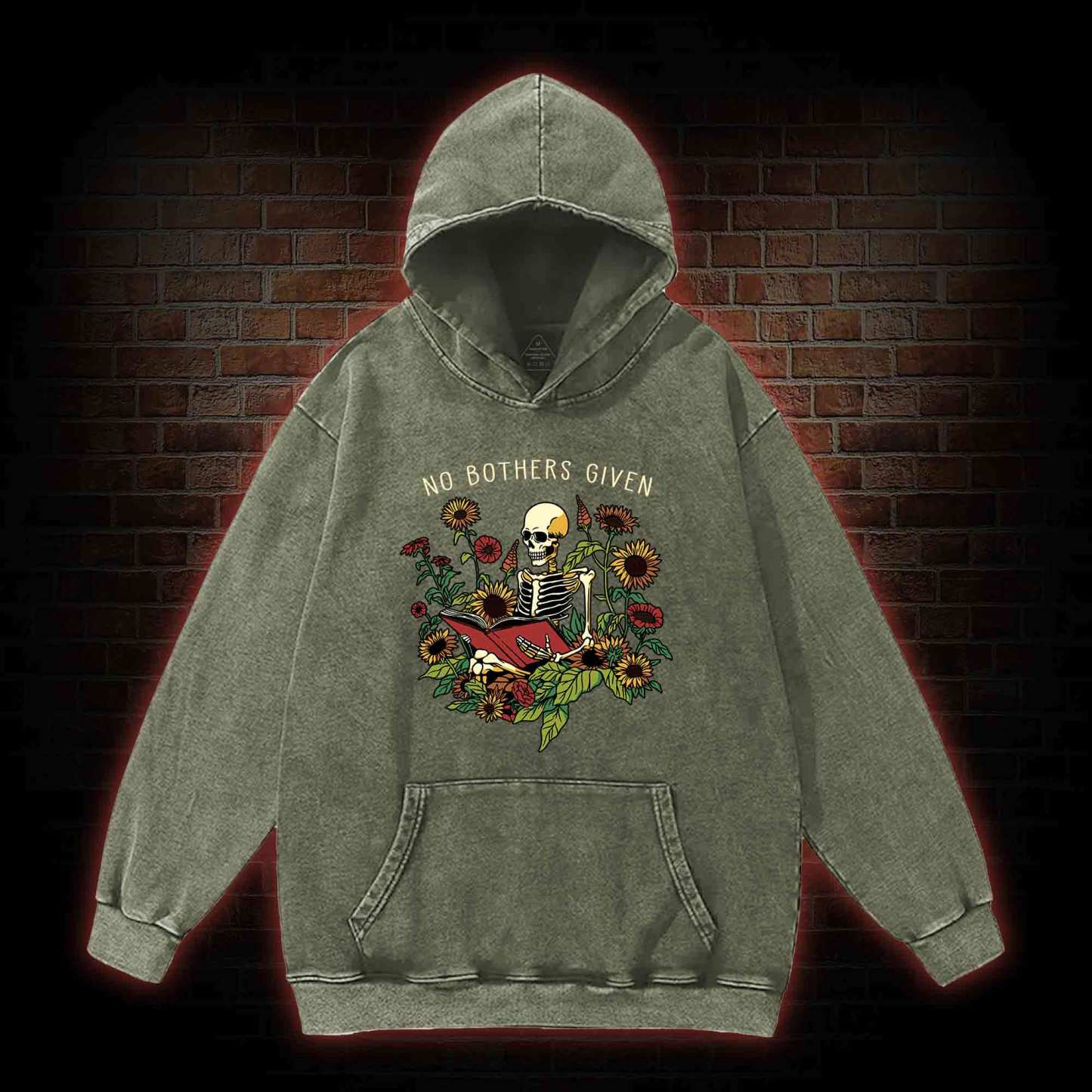 No Bothers Given Washed Hoodie