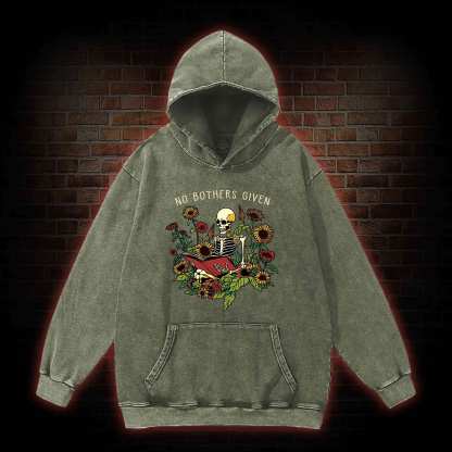 No Bothers Given Washed Hoodie
