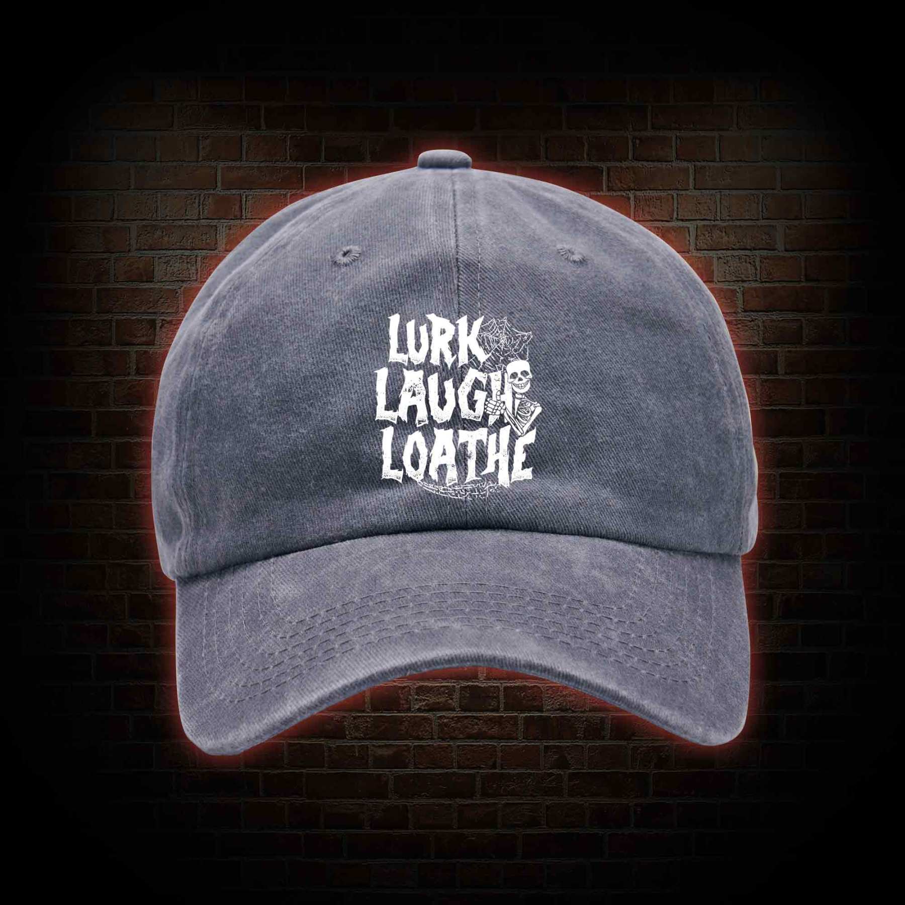 Lurk Laugh Loathe Washed Vintage Baseball Cap