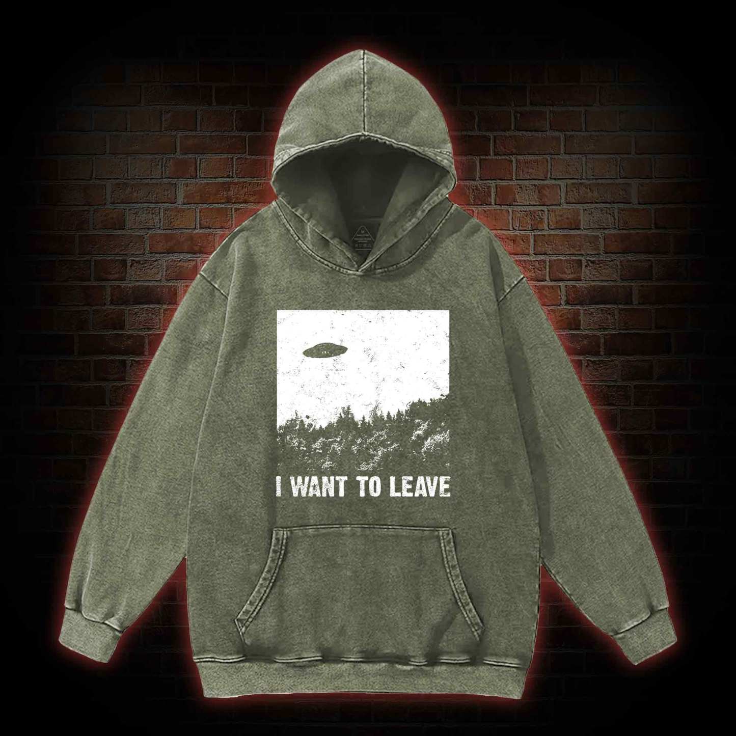I Want To Leave Washed Hoodie