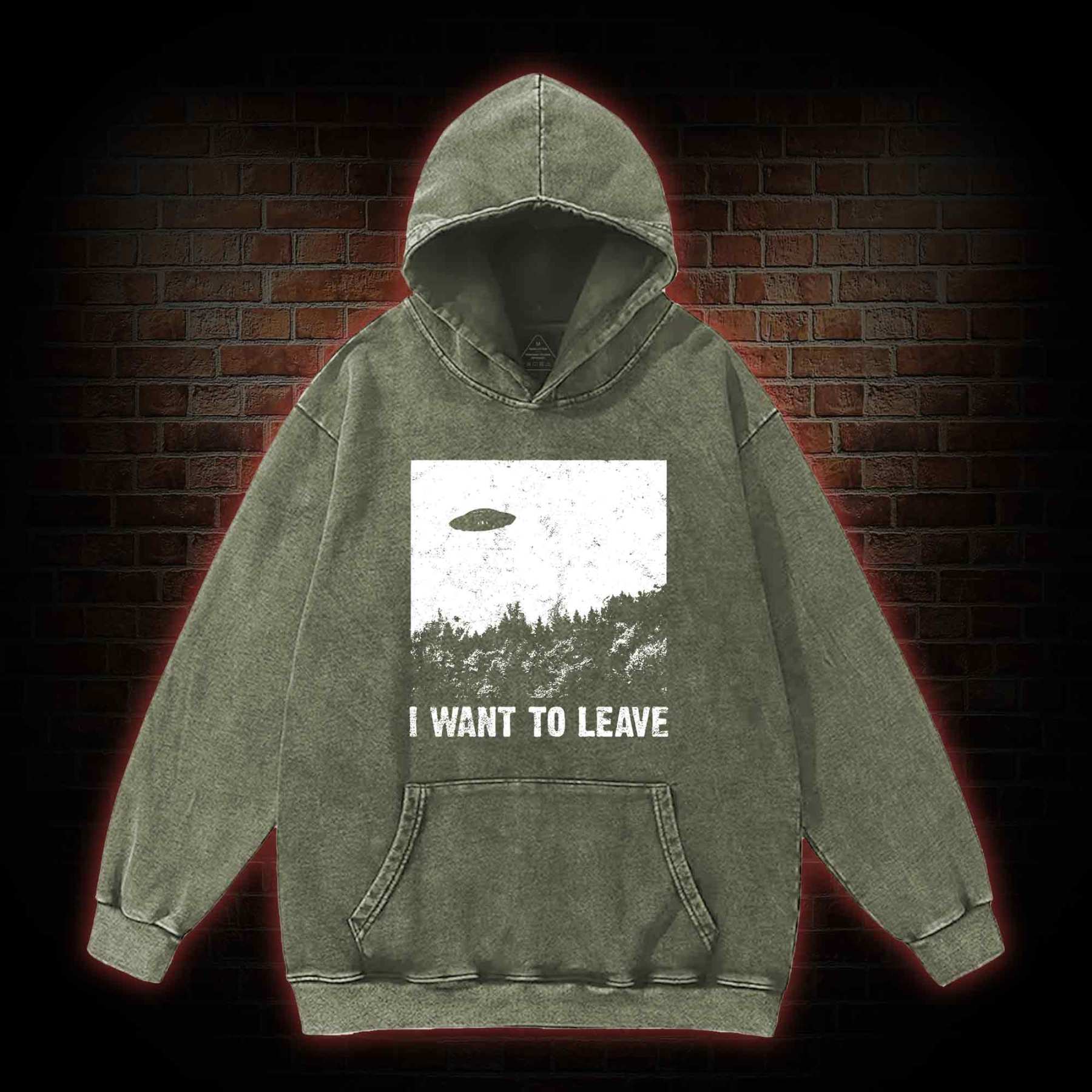 I Want To Leave Washed Hoodie