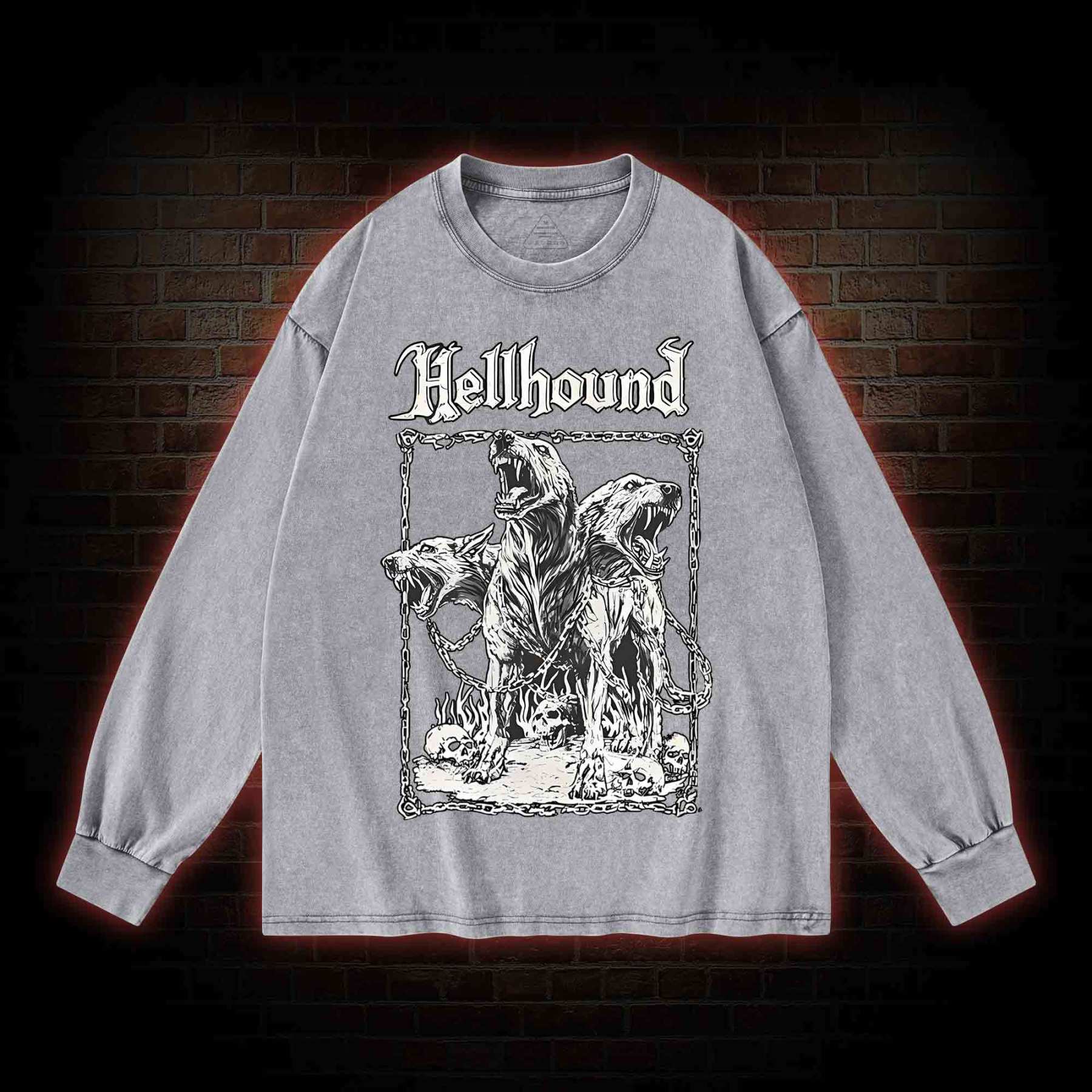 Hell Hound Cerberus Washed Long-Sleeve T-shirt