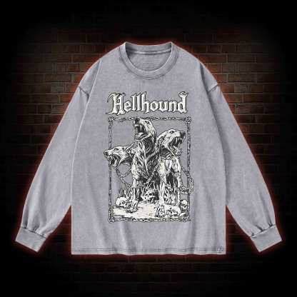 Hell Hound Cerberus Washed Long-Sleeve T-shirt