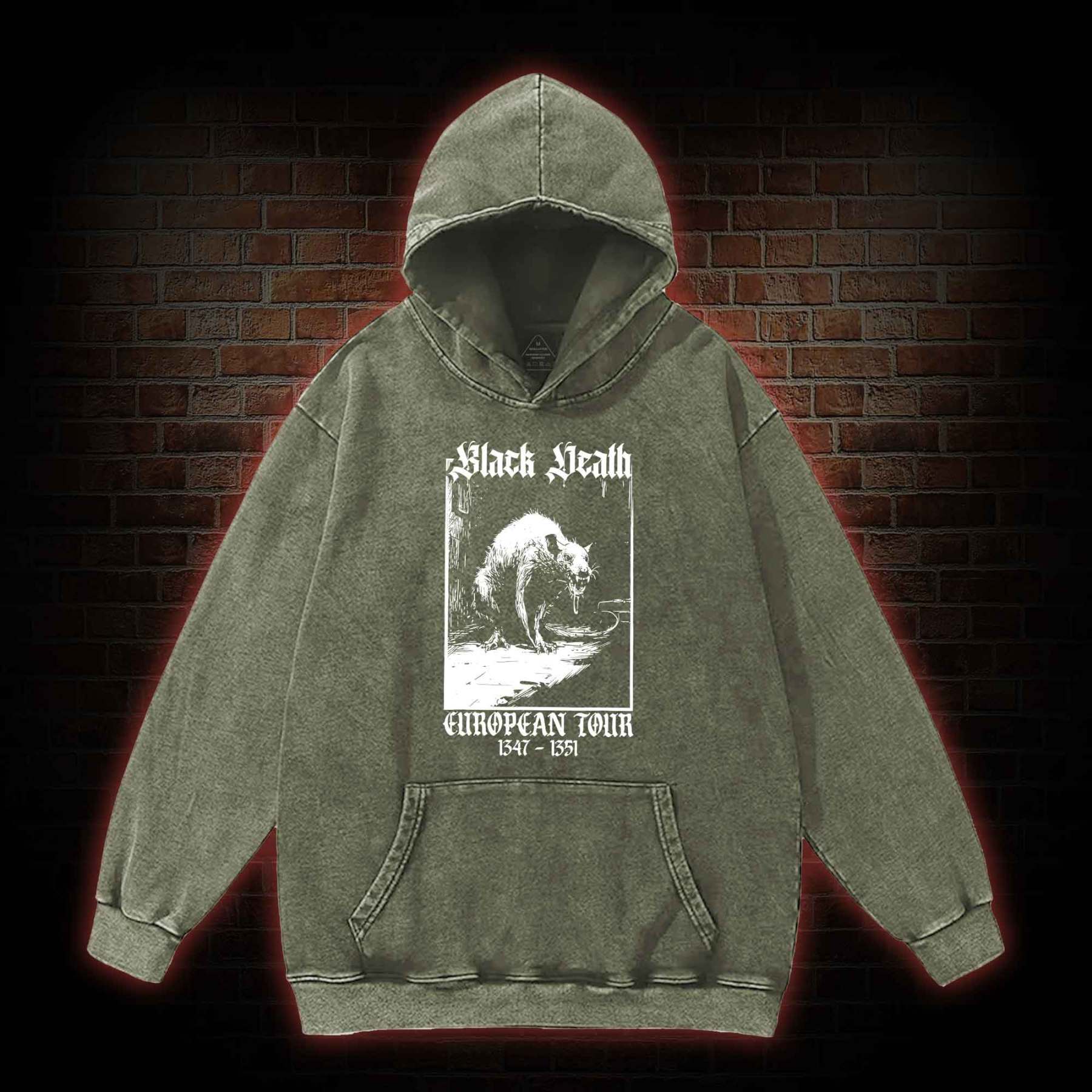 Black Death European Tour 1347-1351 Washed Hoodie