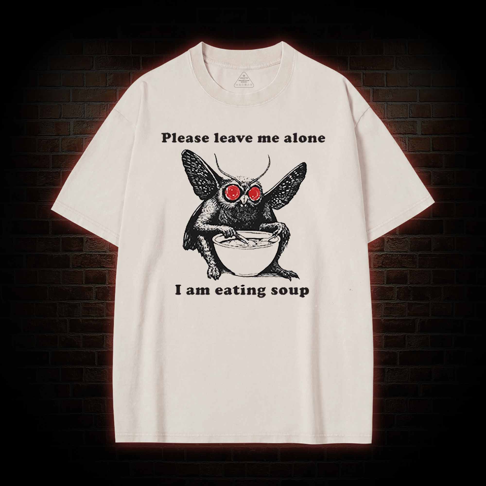 Mothman Eating Soup Washed T-shirt
