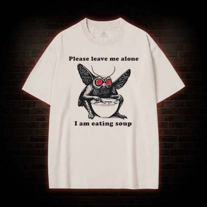 Mothman Eating Soup Washed T-shirt