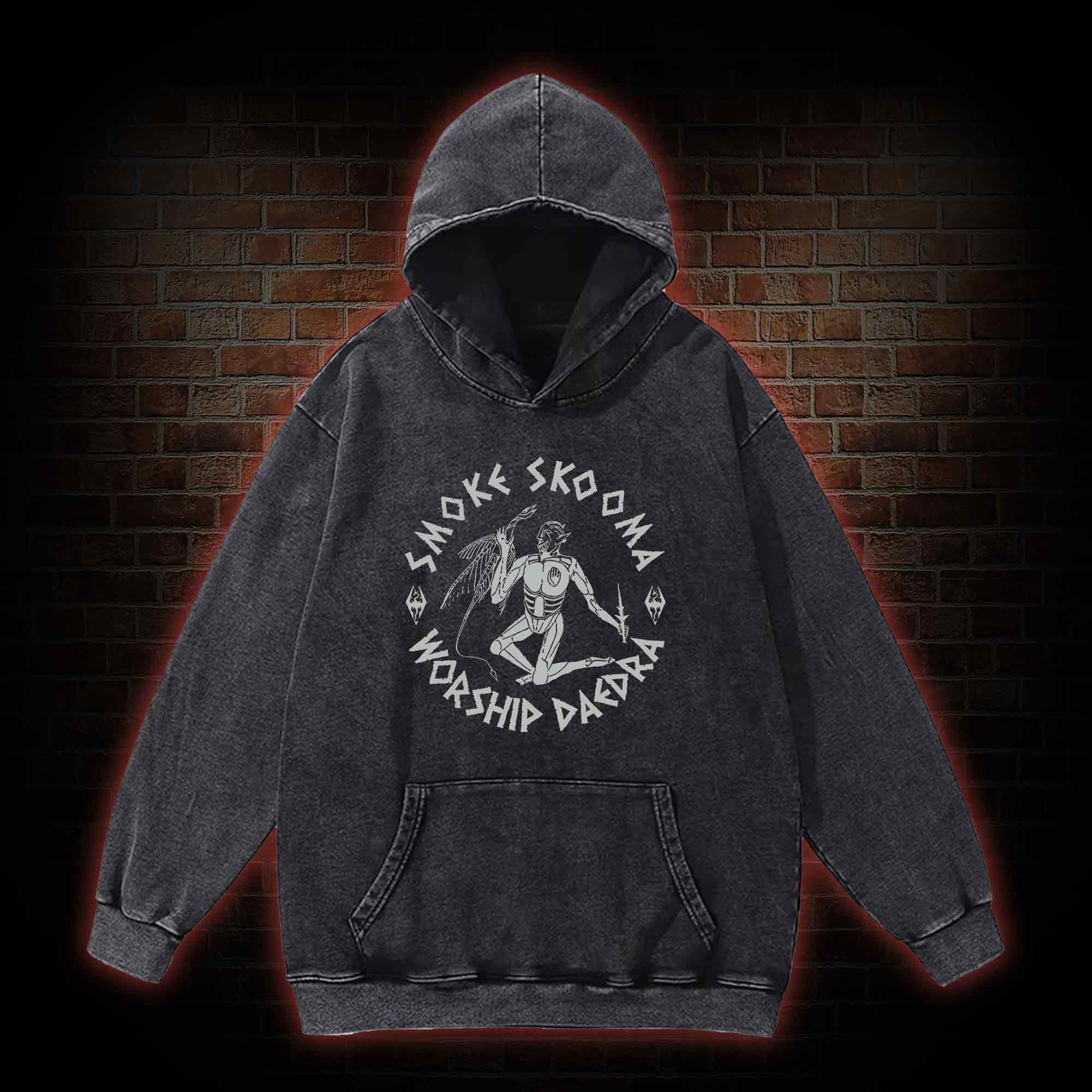 Smoke Skooma Worship Daedra Washed Hoodie