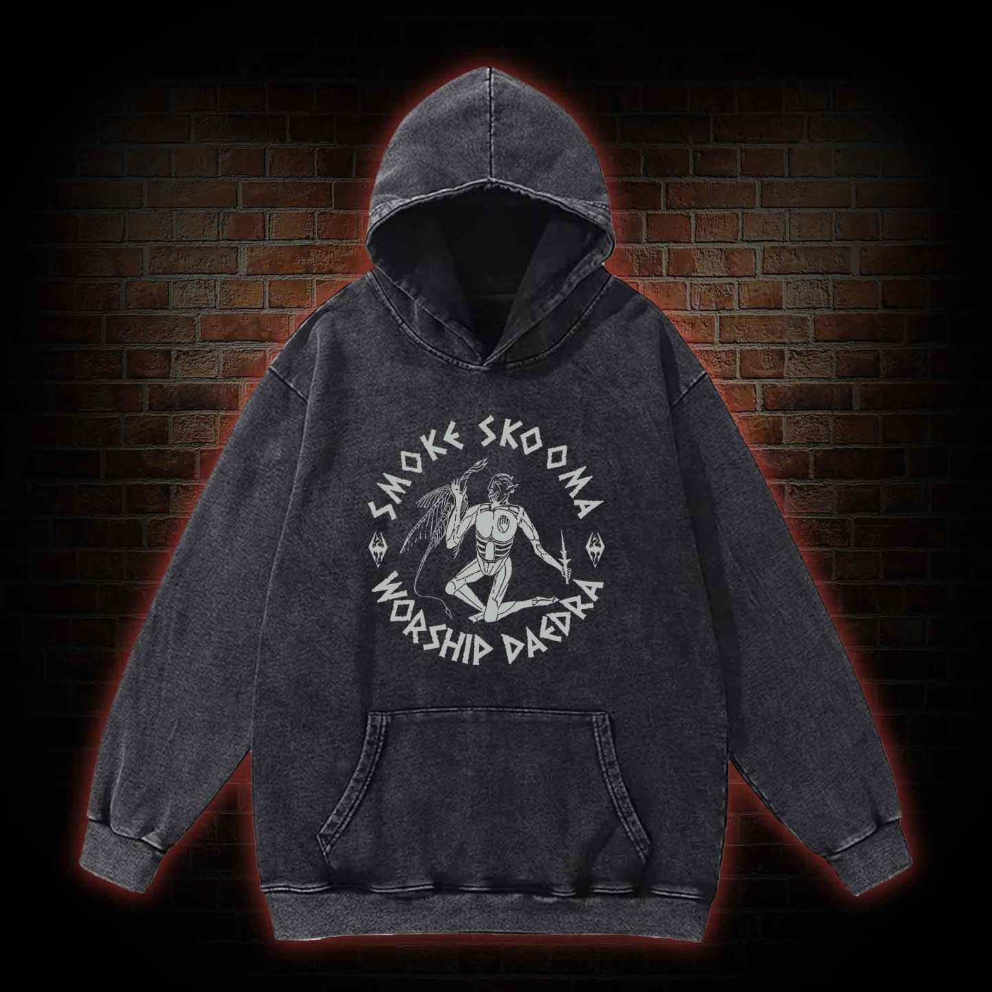 Smoke Skooma Worship Daedra Washed Hoodie