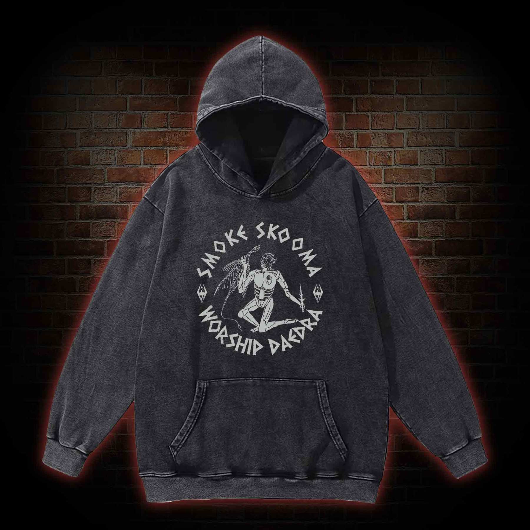 Smoke Skooma Worship Daedra Washed Hoodie